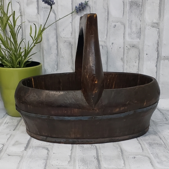 Large Antique 19th Century Chinese Wooden Rice Bucket - Picture 2 of 14